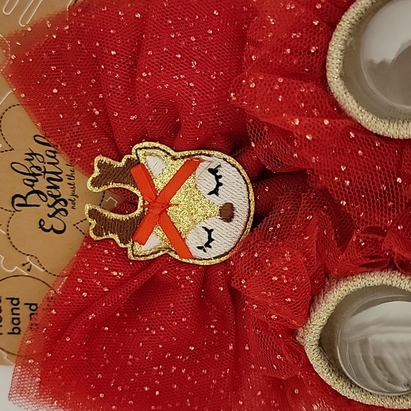 Baby essentials holiday Christmas reindeer headband and socks - Picture 4 of 6